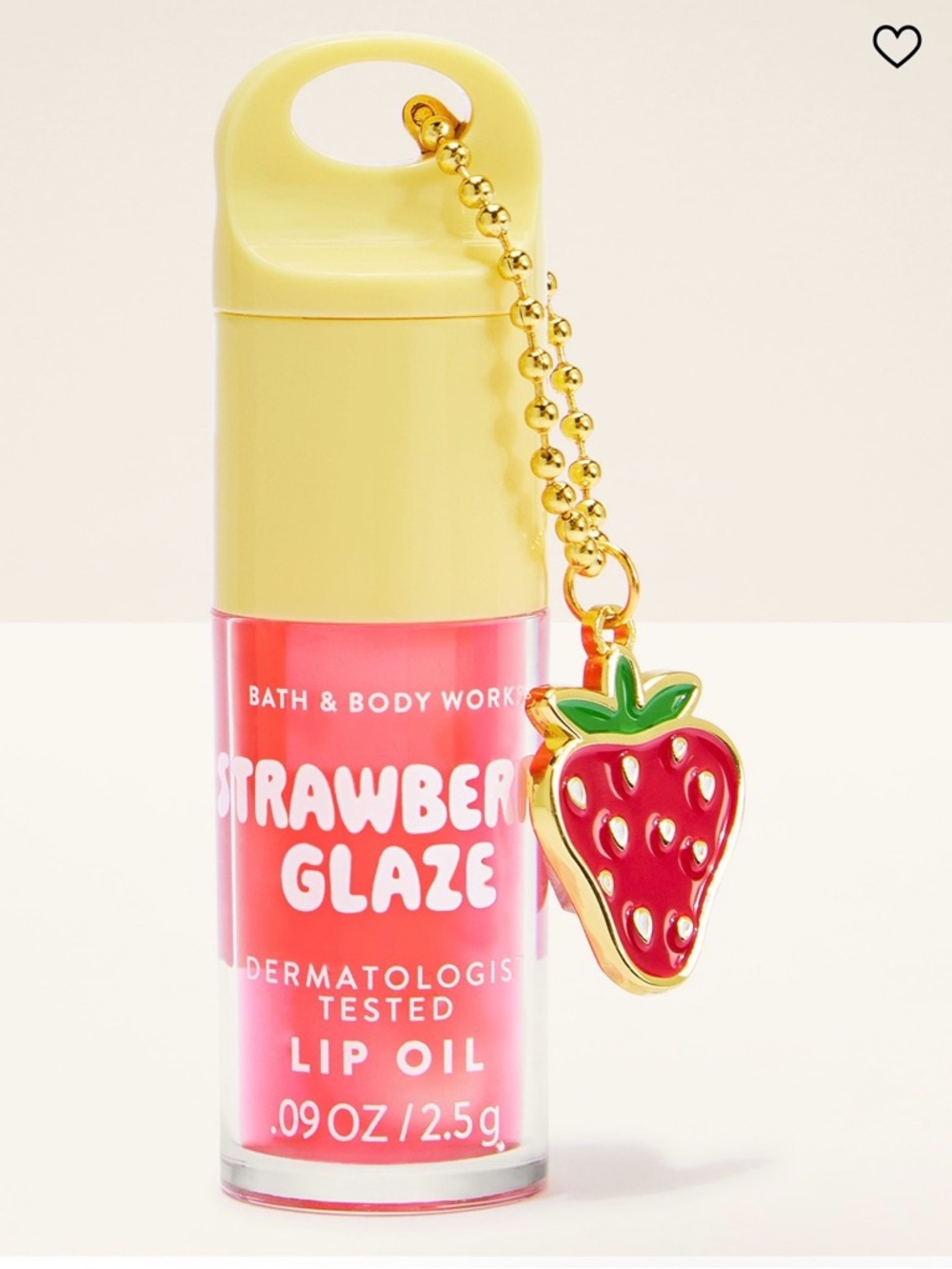 Bath & Body Works Strawberry Glaze Lip Oil with Charm